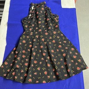 No Boundaries polyester / spandex black floral dress / stretchy / size M 7-9 Jr